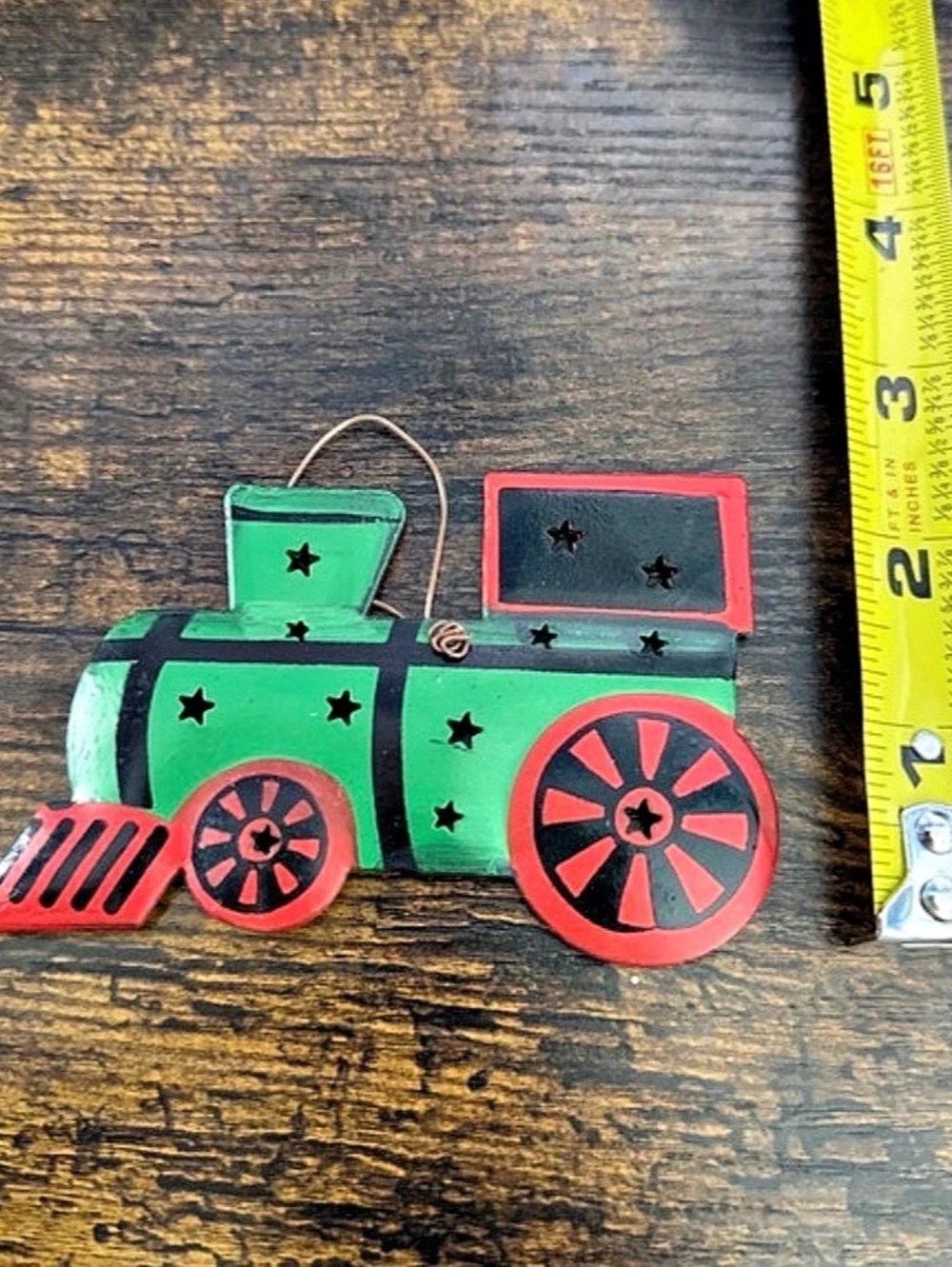 Green & Red Train Ornament